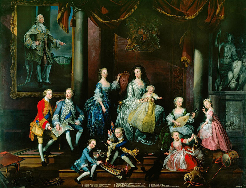 Familie des Prince of Wales, Friedrich Ludwig von Hannover und Augusta von Sachsen-Gotha, den Eltern der Caroline-Mathilde